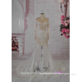 2016 guangzhou sexy long sleeves nude tulle see through beaded lace mermaid wedding dresses